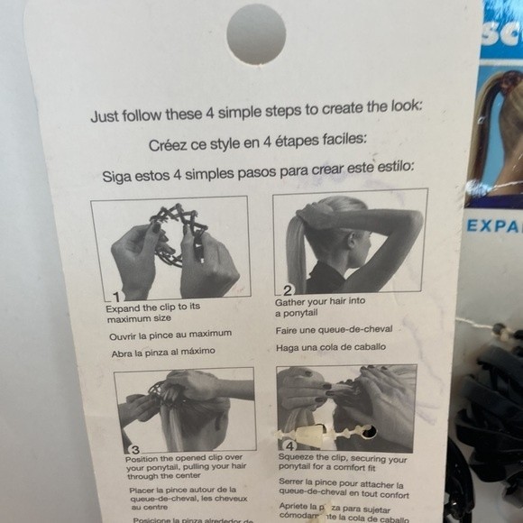 Scunci Expandable Adjustable Ponytailer Bun Clip Brown Black - Picture 7 of 9